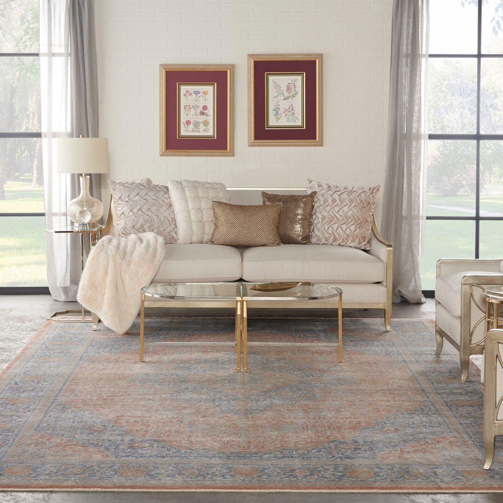 Starry Nights Traditional Medallion Rug STN07 in Blush Multi